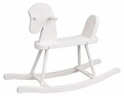 Immagine prodotto di Cavallino a dondolo in legno per bambini Baby Mix bianco