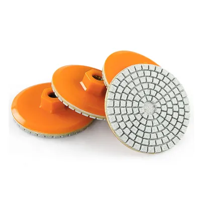 Image de 80mm 3 Inch Diamond Polishing Pad, Integrated Stone Trimming and Polishing Disc, 150 Grit Granite Sanding Pad, Wet Dry Polishing Pad for Sanding Marble Granite Concrete Grinding Countertop Stone