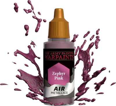 Zdjęcie produktu dla Army Painter Warpaints Air Metallics: Zephyr Pink, Pink, farba akrylowa, płyn, 1 sztuka