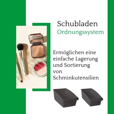 Produktbild von Novaliv Kosmetik Organizer klein Schubladen Organizer Badezimmer - 25 x 12 cm ANTHRAZIT GRAU Make-up Pinselhalter – Aufbewahrung für Schminkpinsel Eyeliner Lippenstift Lipgloss Kosmetikpinsel