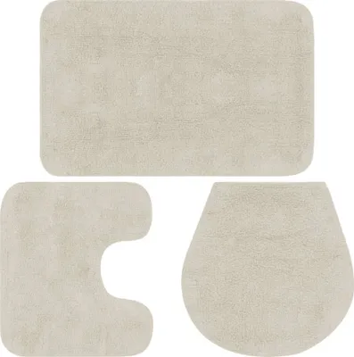 Immagine prodotto di 2024 Tappeto da bagno moderno Set di tappeti da bagno in tessuto 3 pezzi bianco 785151