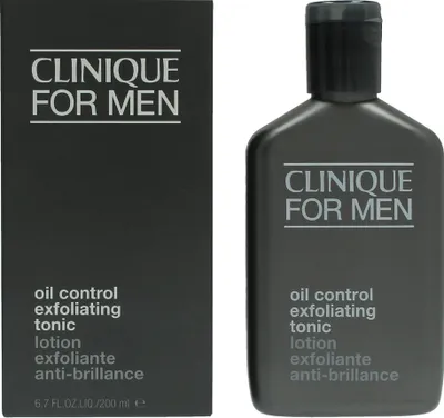 Produktbild von Clinique For Men Oil Control Exfoliating Tonic, Reinigendes Tonikum, Männer, ölige Haut, Exfoliation, Glättend, Weichmachend, Flasche, Water\Aqua\Eau, Alcohol Denat., Salicylic Acid, Hamamelis Virginiana (Witch Hazel), Butylene...