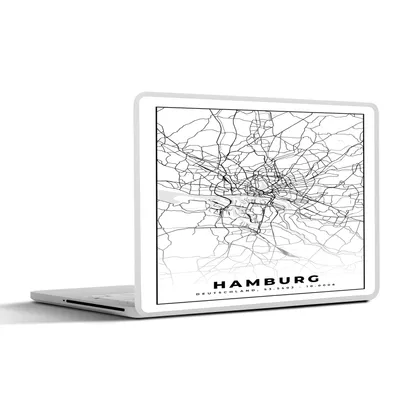 Produktbild von MuchoWow® Laptop Aufkleber Sticker Cover Hamburg - Karte - Stadtplan 31x22.5 cm - Laptop-Deko