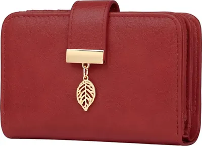 Image de Porte-monnaie Femme Porte-monnaie en cuir Femme Nombreux compartiments avec protection RFID 18 emplacements pour cartes Porte-monnaie avec chaîne à fermeture éclair et lanyard