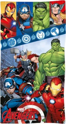 Immagine prodotto di Asciugamano da bagno degli eroi Avengers Comodo telo da mare in cotone, 70 cm x 140 cm