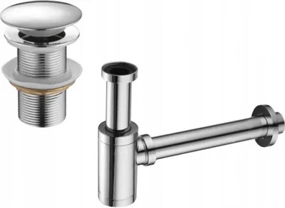 Image de Siphon de lavabo avec sortie click-clack et trop-plein, chromé (7992050-00)