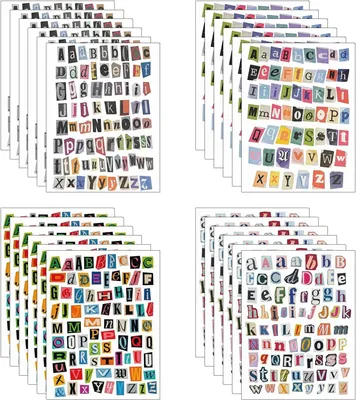 Produktbild von Alphabet Aufkleber 1704 Stück, 24 Bogen, für Tagebücher