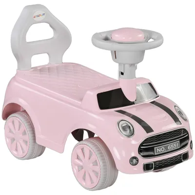 Produktbild von Rutschauto für Kinder, Kippschutz, Hupe, rutschfester Sitz, für 1,5-3 Jahre, bis 25 kg, Rosa