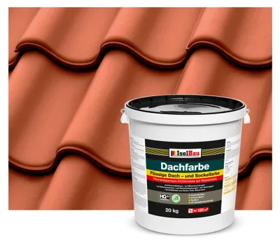 Isolbau Dachfarbe Ziegelrot 20 kg Sockelfarbe Dachlack Fassadenfarbe wasserdicht