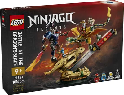 Productafbeelding van LEGO NINJAGO Confrontatie op het Drakenzwaard - Ninja speelset met draak, mech-actiefiguur en 4 minifiguren met katanas - Decoratie voor de kinderkamer - Cadeauidee voor kinderen vanaf 9 jaar en fans - 71871