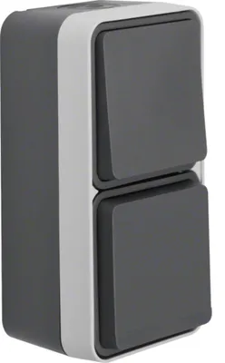Productafbeelding van Hager Combischakelaar Schuko/wisselcontact WNC080 met klapdeksel, AP verticaal, beschermingsgraad IP55