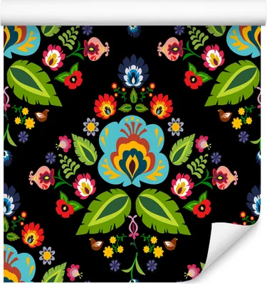 Produktbild von 10m VLIES TAPETE Rolle Blumen Flora Ornamente Vügel Folklore Muster XXL