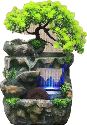 Obrázok produktu pre Vnútorná fontána, materiál živica, 18 x 15 x 30 cm, 1,4 kg, nastaviteľný prietok vody, vhodná do interiéru