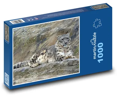 Zdjęcie produktu dla Puzzle 1000 Pantera śnieżna na skale - martinpuzzle