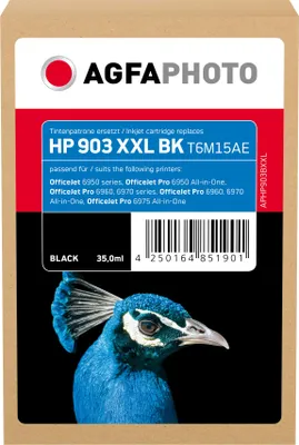 Immagine prodotto di AgfaPhoto High Yield - Nero - Compatibile - Cartuccia d'inchiostro rigenerata (alternativa a: HP 903XL, HP T6M15AE)