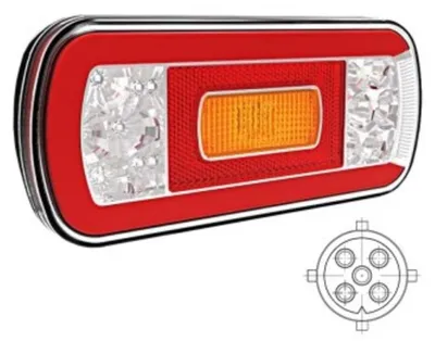 Fristom Zadné obdĺžnikové LED svetlo 220 x 100 x 50,5mm Univerzálny V10C6-630B5