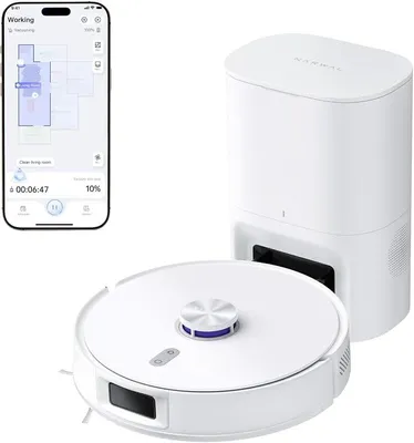 Obrázek produktu pro Robotický vysavač Freo S s funkcí vytírání, výkon 8000 Pa, sací výkon 8 N, automatická nabíjecí stanice s objemem 3,5 litru, laserová navigace LDS a 3D mapování, ovládání přes aplikaci, robotický vysavač vhodný pro koberce a odstraňování chlupů domácích mazlíčků