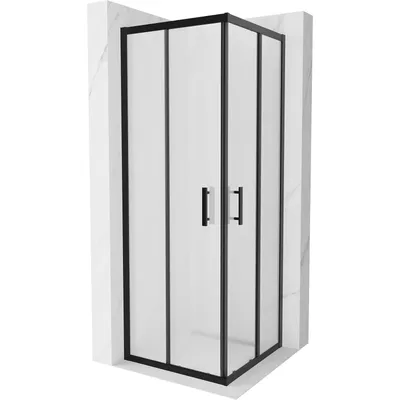 Obrázek produktu pro Mexen Rio čtvercový sprchový kout 70 x 70 cm, Vzor jinovatky, Černá - 860-070-070-70-30
