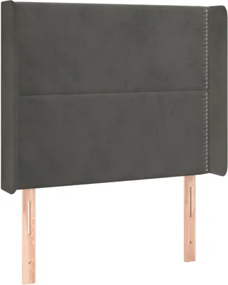 Produktbild von vidaXL Kopfteil mit Ohren Dunkelgrau 83x16x118/128 cm Samt