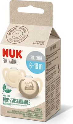 Obrázek produktu pro Dudlk NUK for Nature 10176298 | udriteln silikon | 6-18 msc | 2 kusy