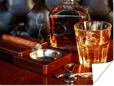 Produktbild von MuchoWow® Poster Whiskey - Flasche - Karaffe 120x90 cm - Wandbild