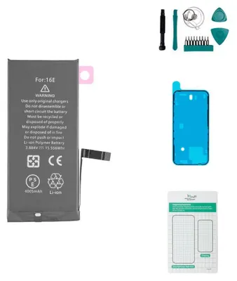 Produktbild von Ersatzakku Set für Apple iPhone 16e, 3349 mAh, Modell A3018