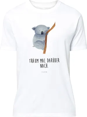 Produktbild von Mr. & Mrs. Panda Tshirt Koalabär - Weiß - Geschenk, S T-Shirt, Lustige Sprüche, Traumland, oberteil, Träumen, Statement-Shirt, Koala, Design, schlafen, Bär
