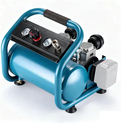 Immagine prodotto di Accucompressor - Compressore portatile silenzioso - Pressione di esercizio: 7,5 bar - Serbatoio: 9 litri - Funzionamento silenzioso