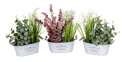 Produktbild von 3er Set Pflanzkübel L25cm Metall Pflanztopf Vintage Shabby Chic Balkon Garten Gartendeko Pflanzschale Blumentopf