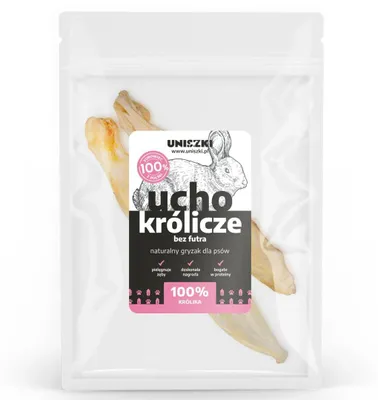 Zdjęcie produktu dla UNISZKI Ucho królika bez futra - przysmak dla psa - 2 szt.