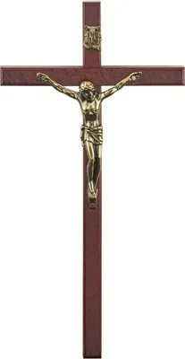 Produktbild von Holz-Hängekreuz, dunkel, 19,5 cm
