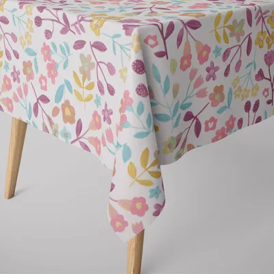 Produktbild von SCHÖNER LEBEN. Tischdecke Panama Betty Parma Violet Blumen lila Größe 110x110cm