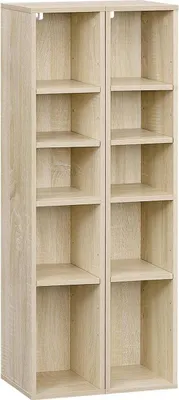 Produktbild von WOLTU Bücherregal 2er Set, Regal mit 10 Fächern, Würfelregal, Standregal stapelbar, Helle Eiche