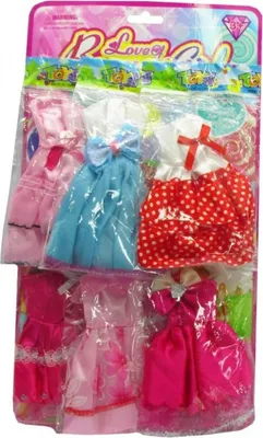 Zdjęcie produktu dla sukienka dla lalki 6szt na blistrze
