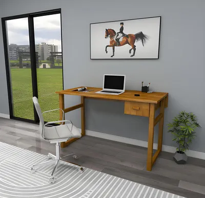 Produktbild von Kompakter Brauner Schreibtisch r Laptoptisch Edler Computertisch
