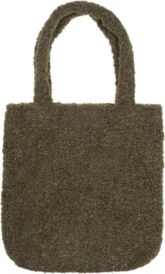 Produktbild von styleBREAKER Damen Beuteltasche Teddyfell Plüsch, Oliv