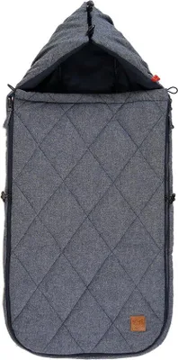 Produktbild von Unyqoos® Sommer-Fußsack Nikko, Navy Melange – 89 x 40 cm, 100% Baumwolle innen & außen, umklappbar, waschbar bei 40 °C, mit schönen Melangefarben
