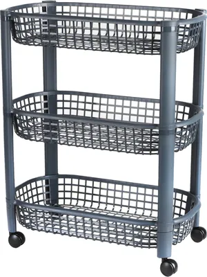Zdjęcie produktu dla Mobilny wózek do przechowywania, 3 półki, szary, 46,5x26x58,8 cm
