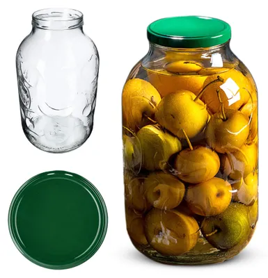 Produktbild von KADAX Weckgläser 5l, Einmachglas zum Einlegen, Einkochgläser für Schraubdeckel, Sturzglas, Marmeladenglas, Vorratsglas, Konservenglas, Rundgläser (Grün, 1 Stück)