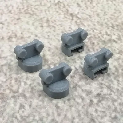 Ersatz-Gleiterrollen 4 Stück grau für IKEA KVARTAL