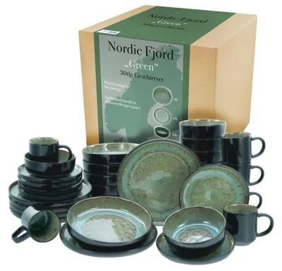 Produktbild von CreaTable Nordic Fjord Green Kombiservice 30-tlg Steinzeug