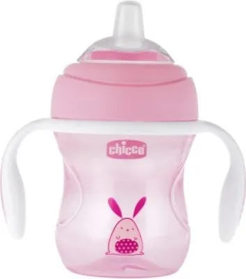 Obrázok produktu pre CHICCO Hrnček učiaci Transition s držadlami 200 ml ružový 4m+