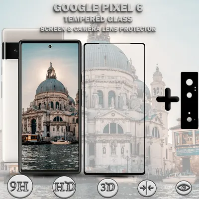 Produktbild von 1-Pack GOOGLE PIXEL 6 Displayschutzfolie und Objektivschutz aus 9H gehärtetem Glas