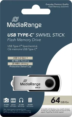 Zdjęcie produktu dla MediaRange USB-Stick USB 3.2 Gen1 USB-C 64GB