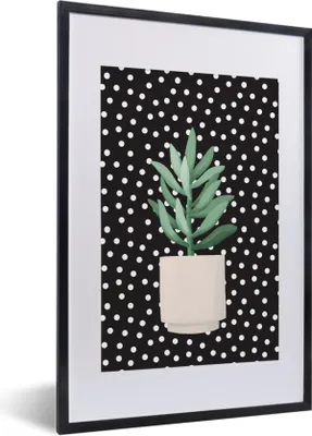 Produktbild von MuchoWow® MuchoWow® Gerahmtes Poster Sukkulente - Blumentopf - Pflanze 40x60 cm - Poster mit zchwarzem Bilderrahmen - Poster in Rahmen