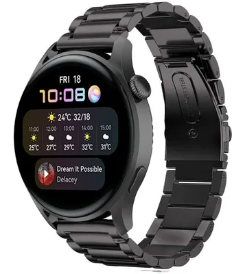 Produktbild von Strap-it Huawei Watch 3 (Pro) Titanarmband (Schwarz)