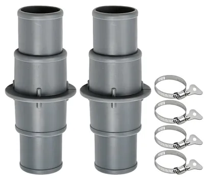 Productafbeelding van Poolslangkoppeling set, 2 stuks, met 4 slangklemmen, roestvrij staal, 32/38 mm, PVC