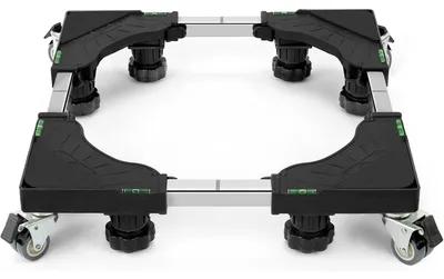 Immagine prodotto di Supporto per lavatrici con rotelle e piedini, regolabile da 40 a 62 cm, con capacità di carico di 300 kg, colore nero
