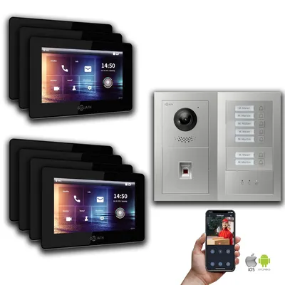 Produktbild von IP 2-Draht BUS Türsprechanlage MFH | Silber : 7 Zoll Schwarz : Aufputz Dose Monitor Farbe: 7 Zoll Schwarz Montage: Aufputz Dose