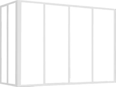 Produktbild von Pulverbeschichtete Aluminium-Eckwand - L.120 x T.60 x H.105 cm - Weiß - BAYVIEW